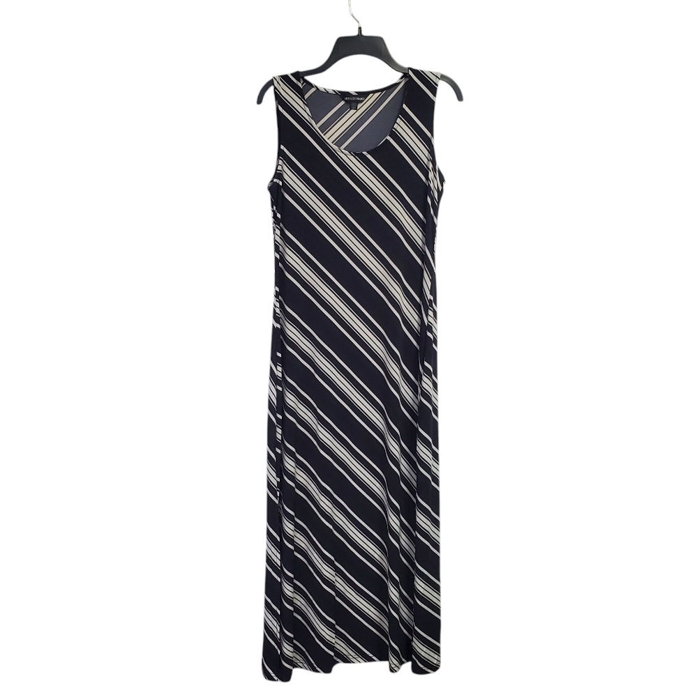 Nina Leonard Women's Striped Black and White Sleeveless Dress Size 2XP